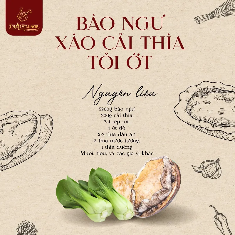 bào ngư xào cải thìa